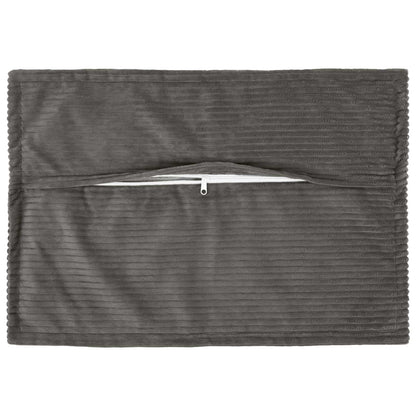 Cushion Cover 6 pcs HOUTEN Dark Grey 40 x 60 cm Corduroy