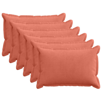 Cushion Cover 6 pcs HOUTEN Red Orange 40 x 60 cm Corduroy