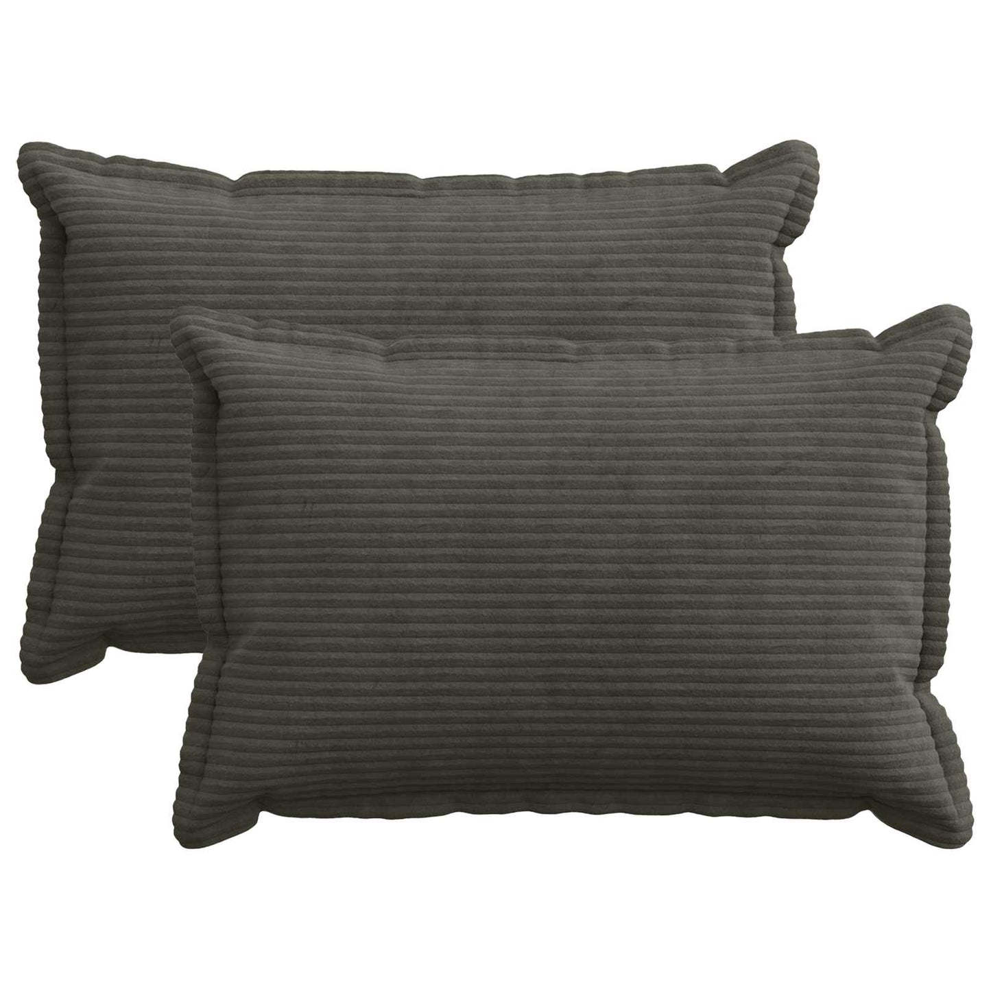 Cushion Cover 2 pcs HOUTEN Anthracite 40 x 60 cm Corduroy