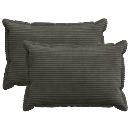 Cushion Cover 2 pcs HOUTEN Anthracite 40 x 60 cm Corduroy