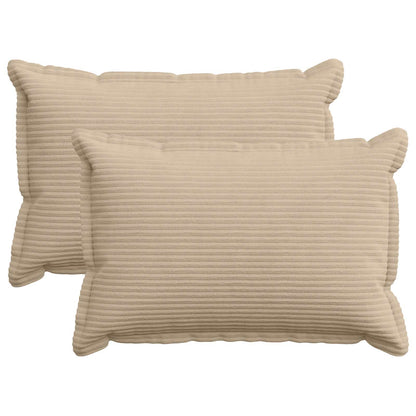 Cushion Cover 2 pcs HOUTEN Taupe 40 x 60 cm Corduroy