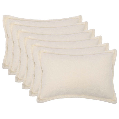 Cushion Cover 6 pcs HOUTEN Cream 40 x 60 cm Bouclé