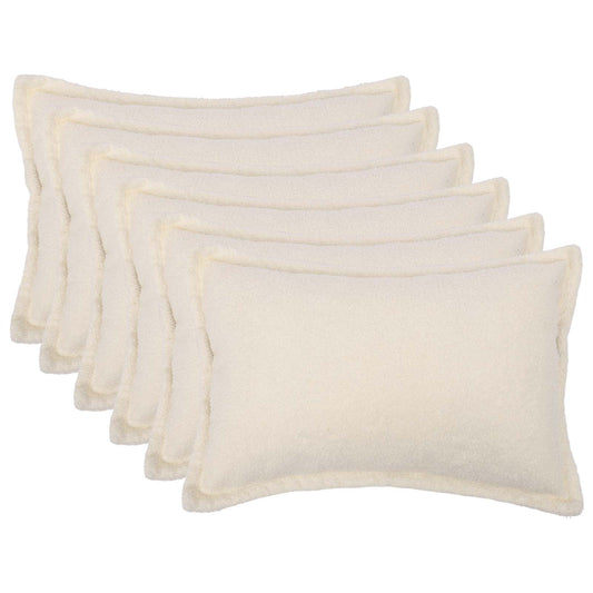 Cushion Cover 6 pcs HOUTEN Cream 40 x 60 cm Bouclé
