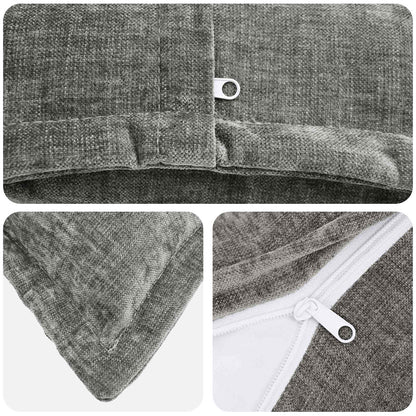 Cushion Cover 6 pcs HOUTEN Dark Grey 40 x 60 cm Chenille Fabric