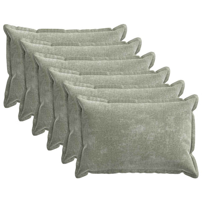 Cushion Cover 6 pcs HOUTEN Green 40 x 60 cm Chenille Fabric