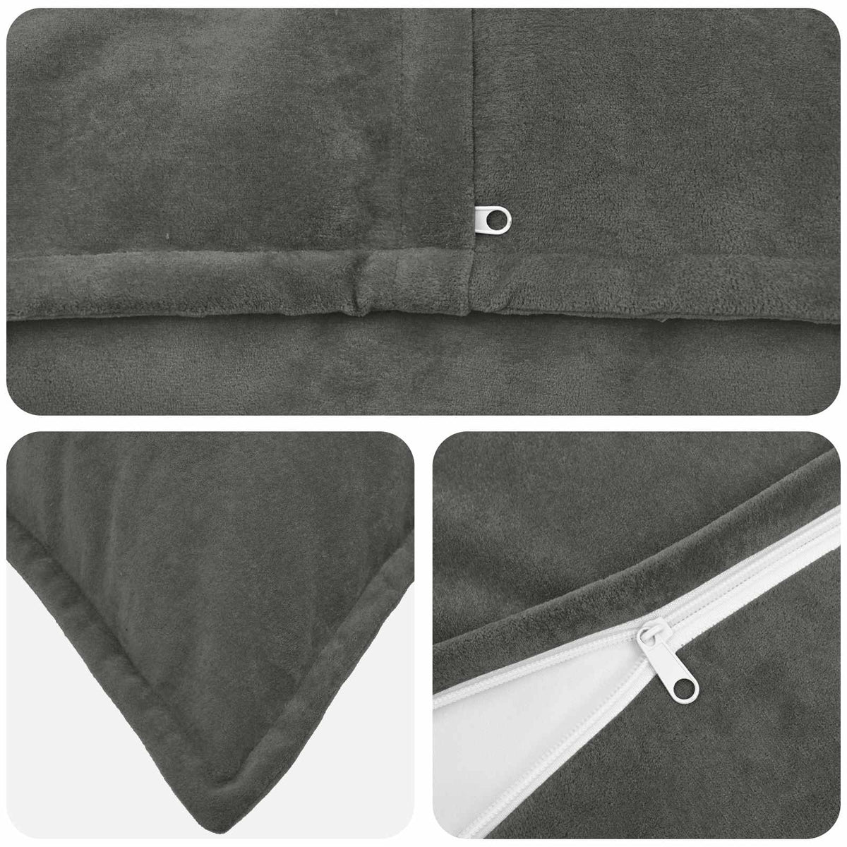 Cushion Cover 2 pcs HOUTEN Anthracite 40 x 60 cm