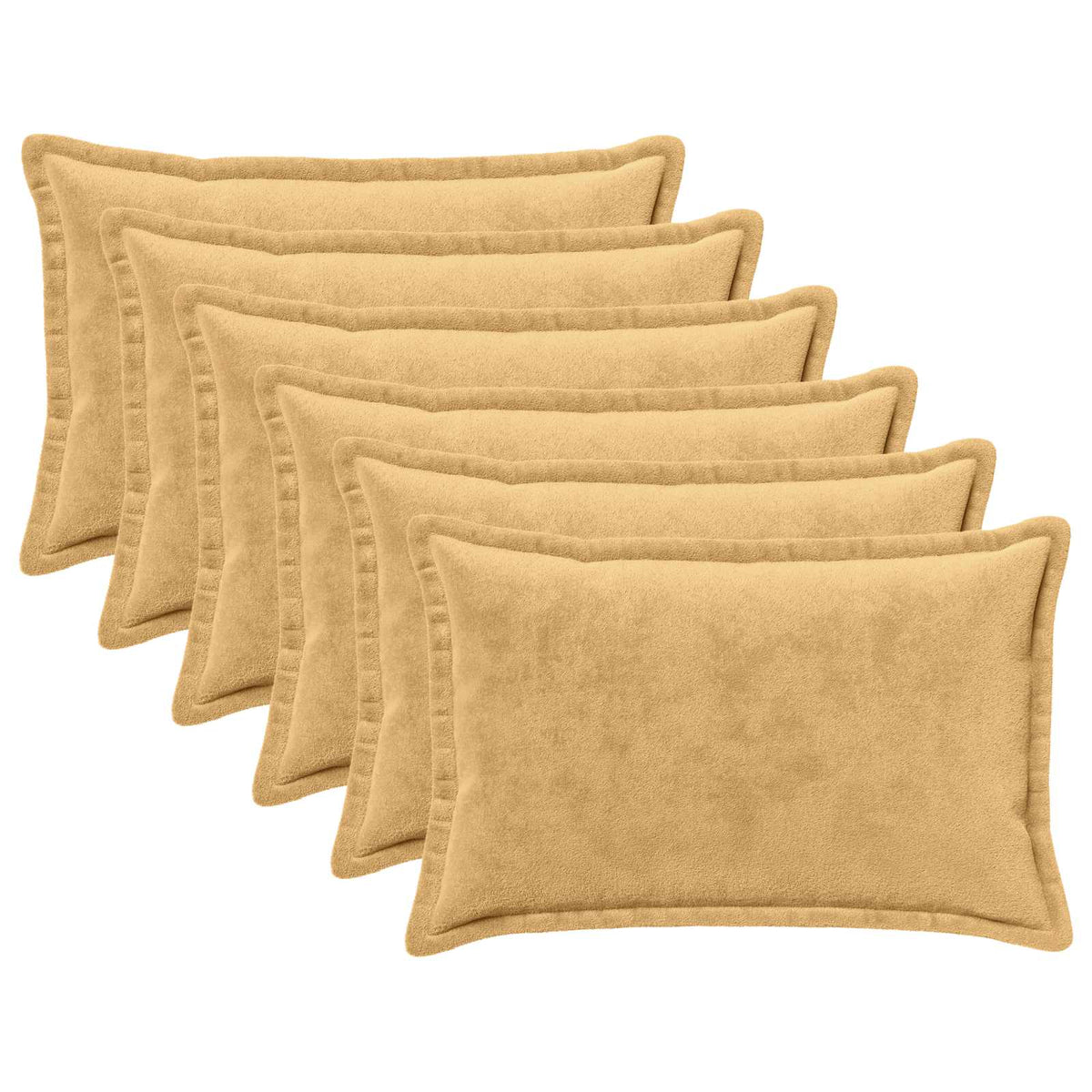 Cushion Cover 6 pcs HOUTEN Taupe 40 x 60 cm Flannel