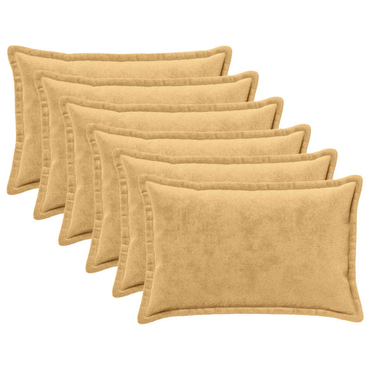 Cushion Cover 6 pcs HOUTEN Taupe 40 x 60 cm Flannel
