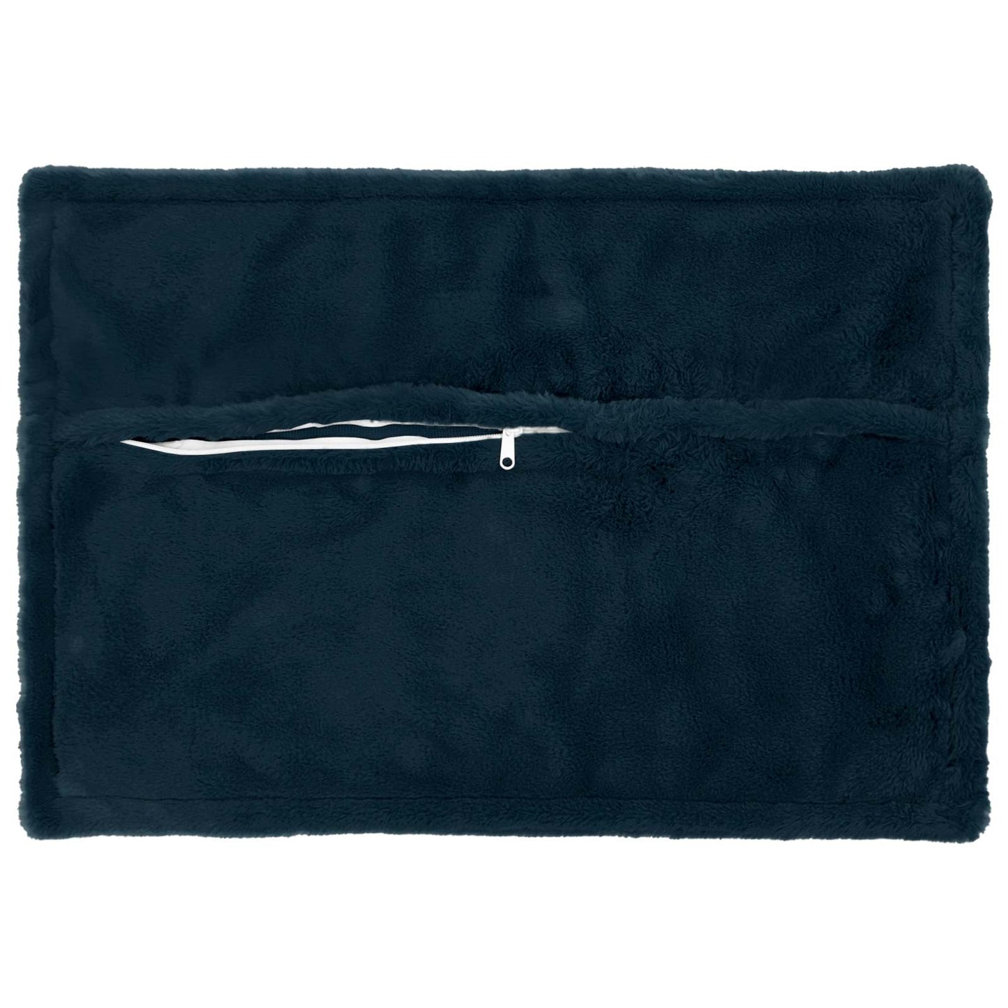 Cushion Cover 6 pcs HOUTEN Navy Blue 40 x 60 cm Faux Rabbit Fur