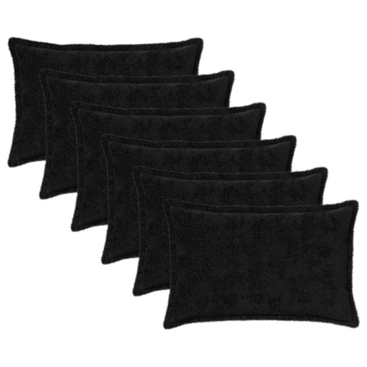 Cushion Cover 6 pcs HOUTEN Black 40 x 60 cm Faux Rabbit Fur
