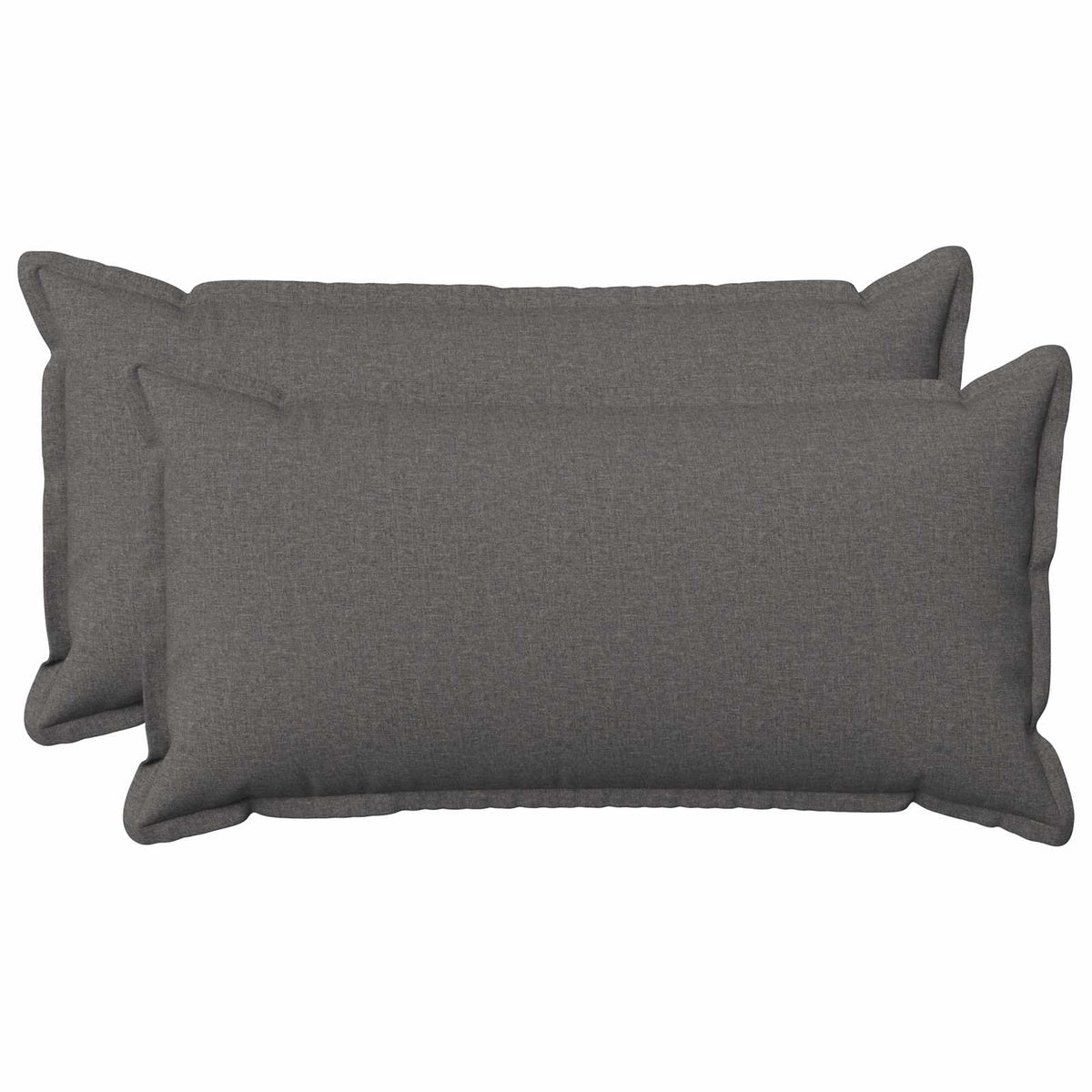 Cushion Cover 2 pcs HOUTEN Light Grey 40 x 70 cm Faux Linen