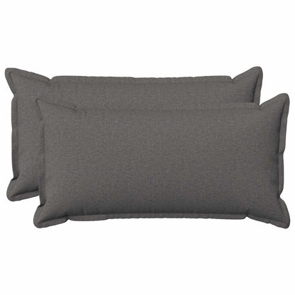 Cushion Cover 2 pcs HOUTEN Light Grey 40 x 70 cm Faux Linen