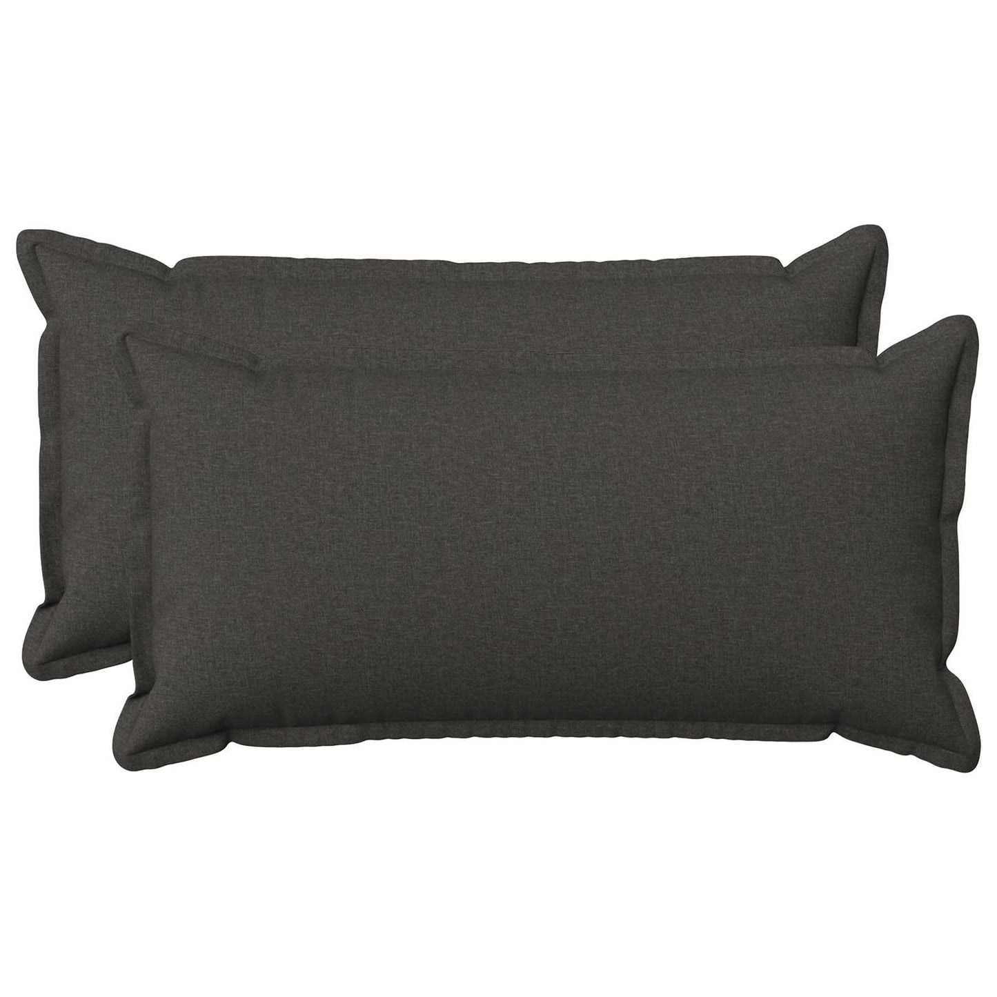 Cushion Cover 2 pcs HOUTEN Dark Grey 40 x 70 cm Faux Linen