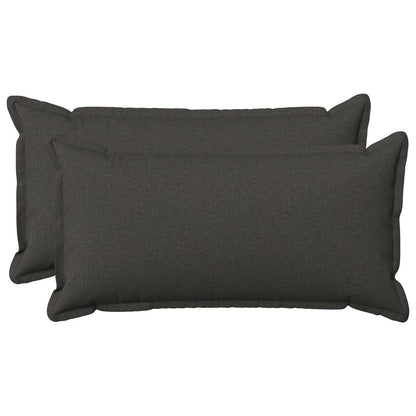 Cushion Cover 2 pcs HOUTEN Dark Grey 40 x 70 cm Faux Linen