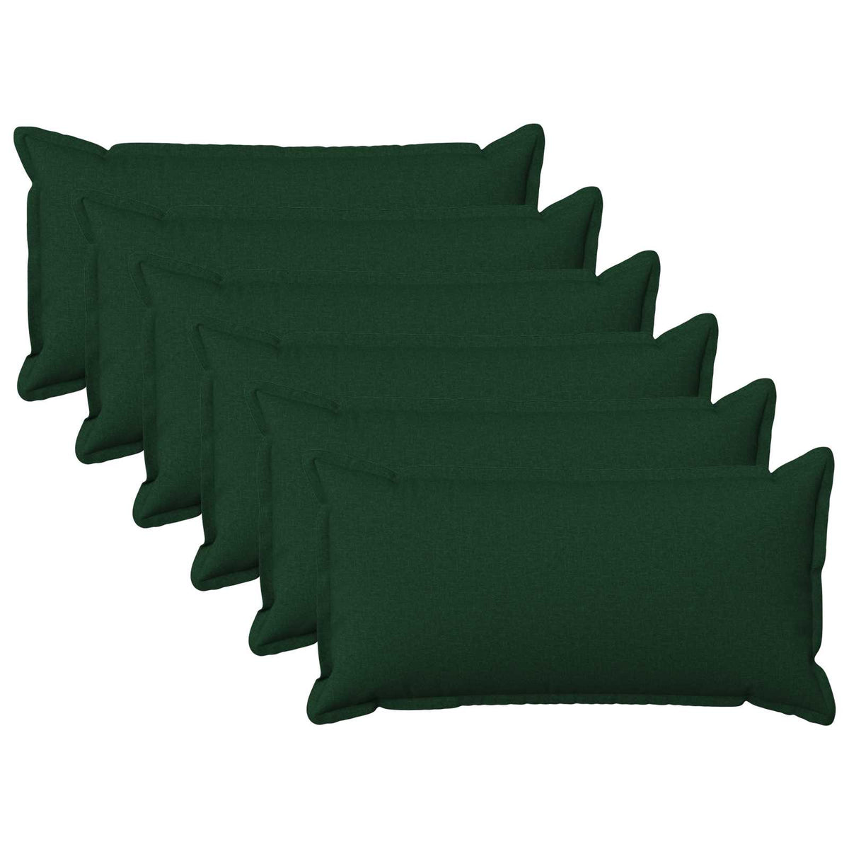 Cushion Cover 6 pcs HOUTEN Dark Green 40 x 70 cm Faux Linen
