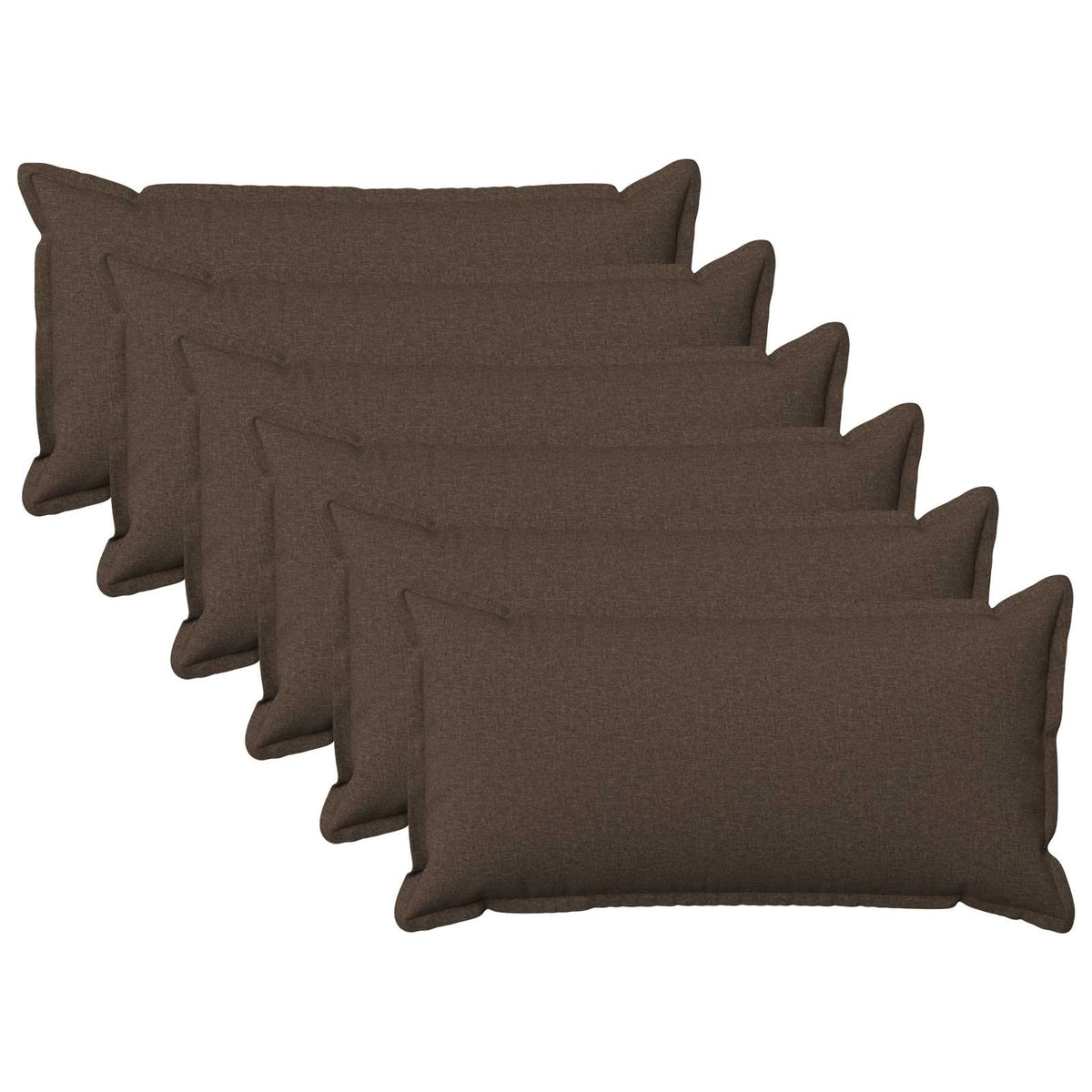 Cushion Cover 6 pcs HOUTEN Taupe 40 x 70 cm Faux Linen