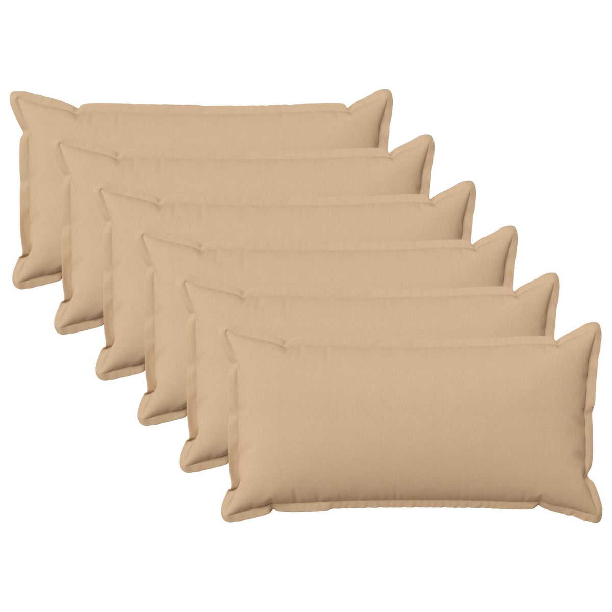Cushion Cover 6 pcs HOUTEN Cream 40 x 70 cm Faux Linen