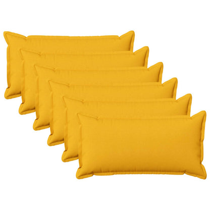 Cushion Cover 6 pcs HOUTEN Light Yellow 40 x 70 cm Faux Linen