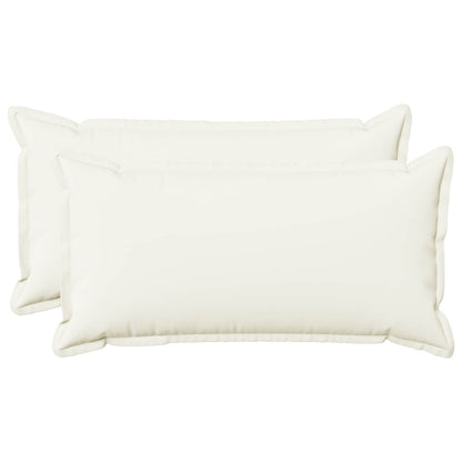 Cushion Cover 2 pcs HOUTEN White 40 x 70 cm Faux Linen