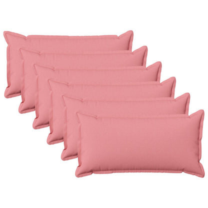 Cushion Cover 6 pcs HOUTEN Pink 40 x 70 cm Faux Linen