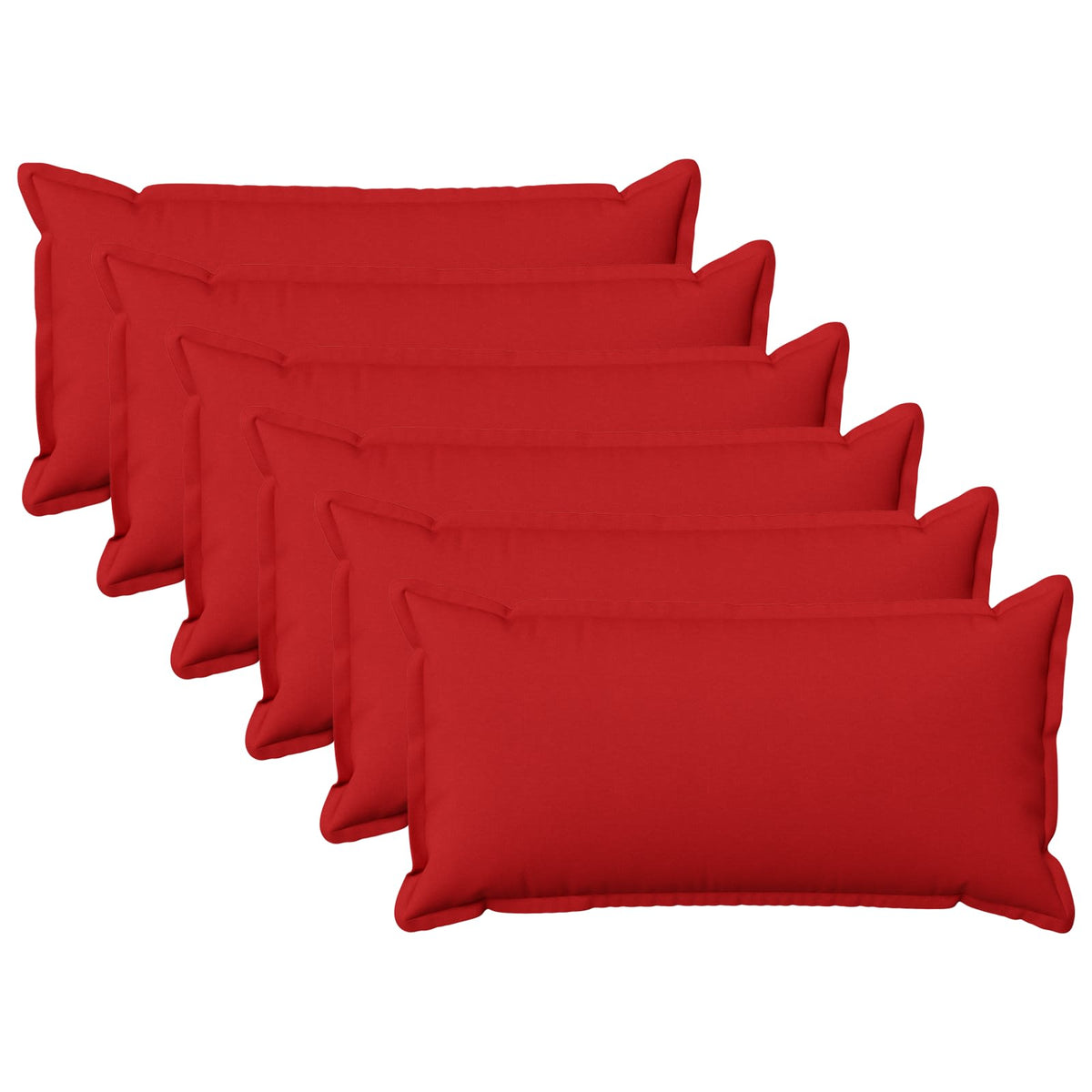 Cushion Cover 6 pcs HOUTEN Red 40 x 70 cm Faux Linen