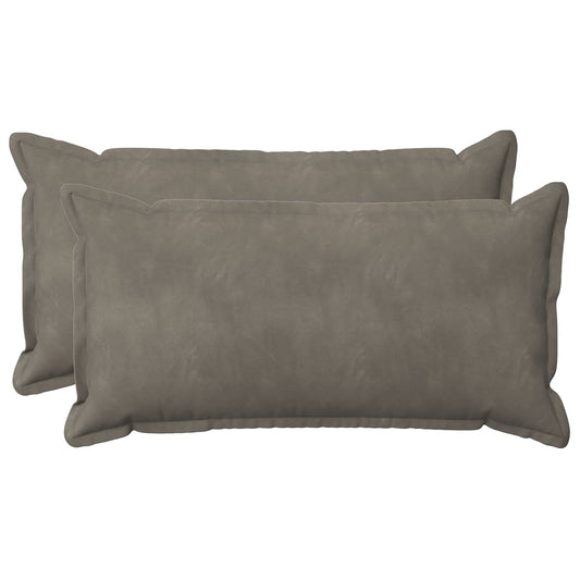 Cushion Cover 2 pcs HOUTEN Light Grey 40 x 70 cm Velvet