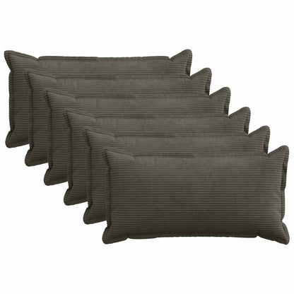 Cushion Cover 6 pcs HOUTEN Anthracite 40 x 70 cm Corduroy