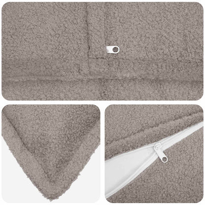 Cushion Cover 2 pcs HOUTEN Light Grey 40 x 70 cm Bouclé