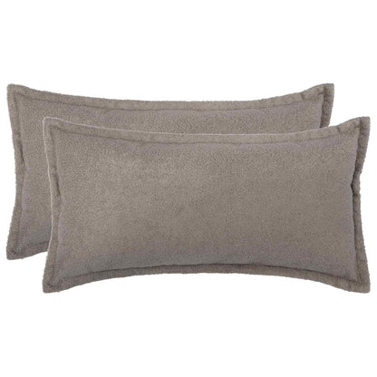 Cushion Cover 2 pcs HOUTEN Light Grey 40 x 70 cm Bouclé