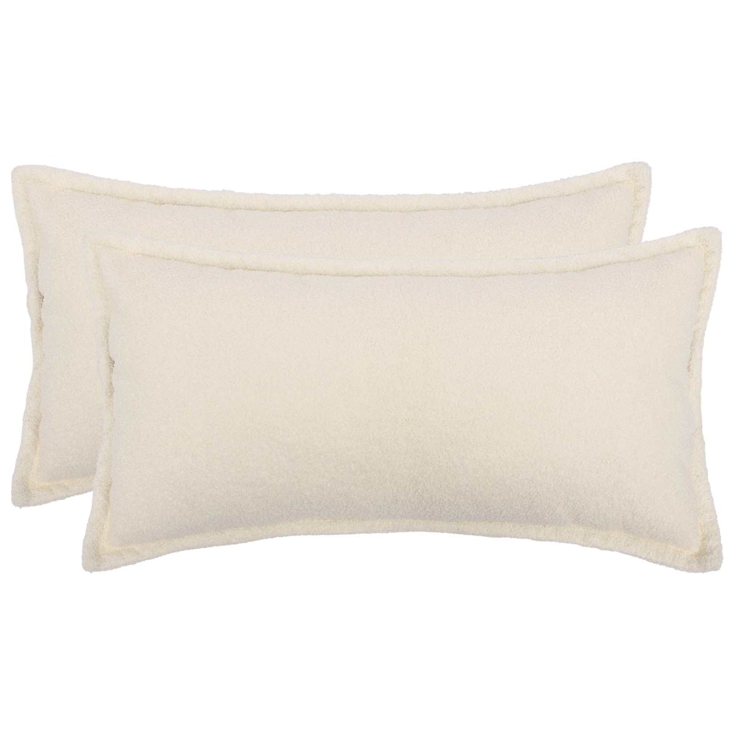 Cushion Cover 2 pcs HOUTEN Cream 40 x 70 cm Bouclé