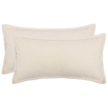 Cushion Cover 2 pcs HOUTEN Cream 40 x 70 cm Bouclé
