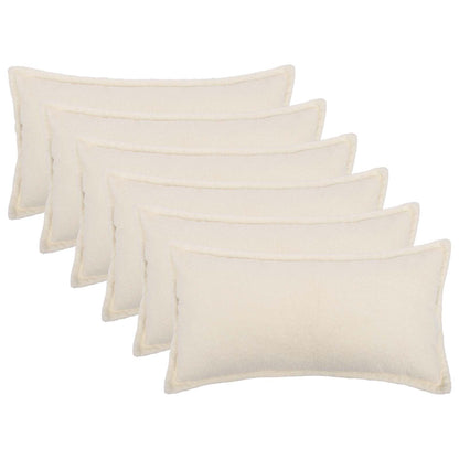 Cushion Cover 6 pcs HOUTEN Cream 40 x 70 cm Bouclé