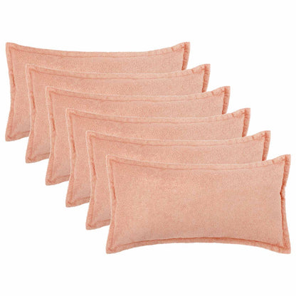Cushion Cover 6 pcs HOUTEN Pink 40 x 70 cm Bouclé