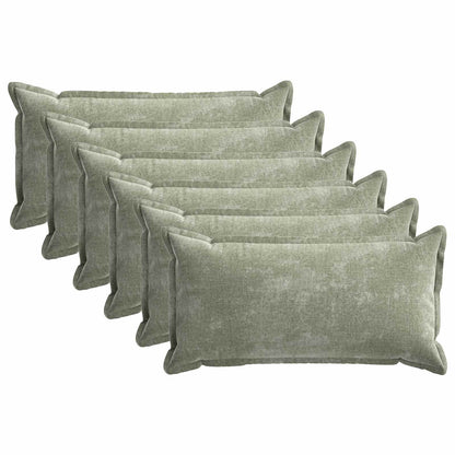 Cushion Cover 6 pcs HOUTEN Green 40 x 70 cm Chenille Fabric