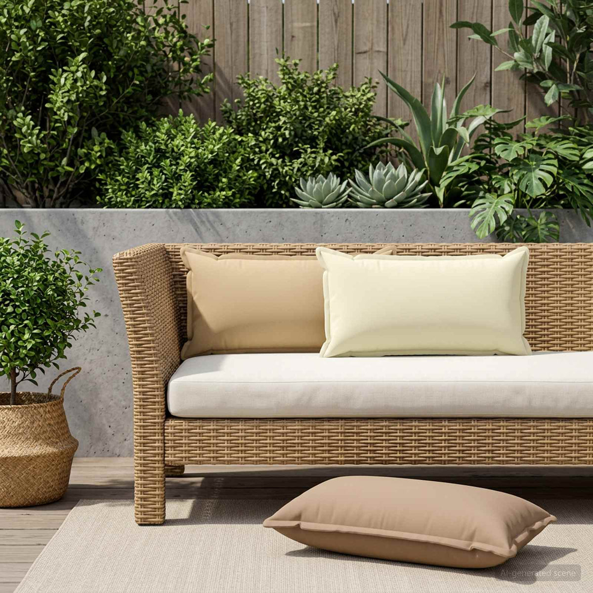 Cushion with Pillow HOUTEN 12 pcs Taupe Polyester
