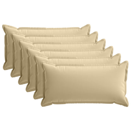 Cushion Cover 6 pcs HOUTEN Beige 40 x 70 cm Polyester