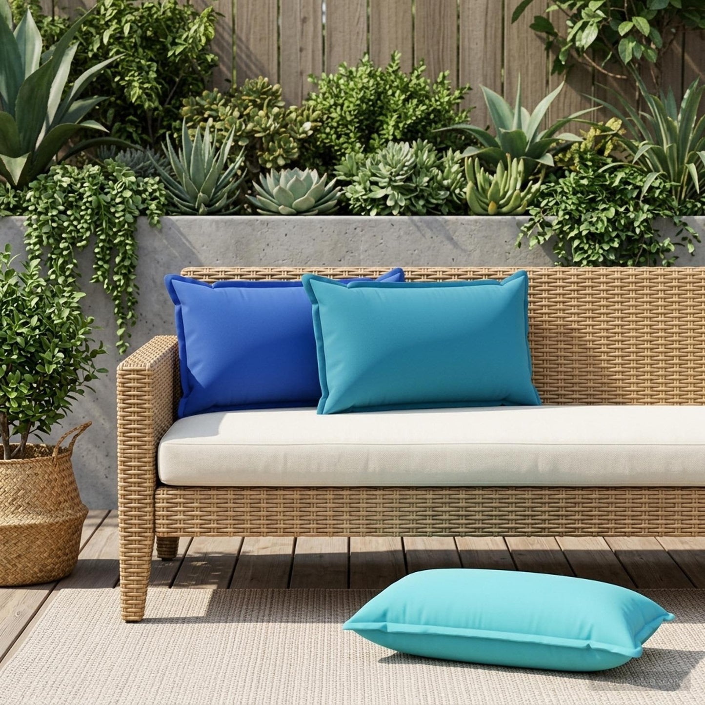 Cushion Cover 12 pcs HOUTEN Light Blue 40 x 80 cm Polyester