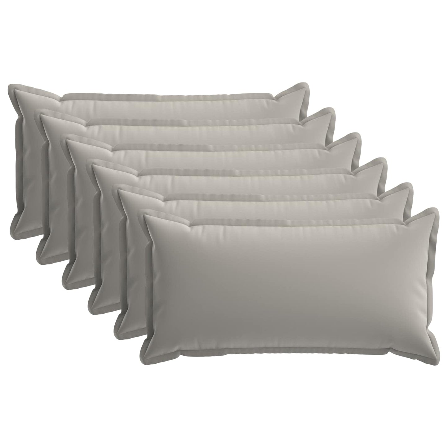 Cushion Cover 6 pcs HOUTEN Grey 40 x 70 cm Polyester
