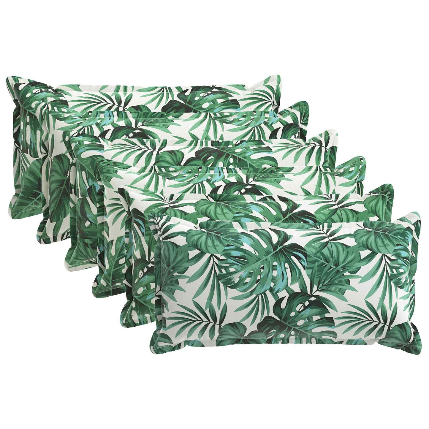 Cushion Cover 6 pcs HOUTEN Leaf Pattern 40 x 70 cm Polyester