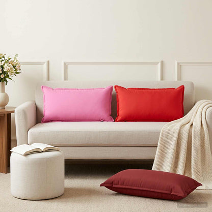 Cushion Cover 6 pcs HOUTEN Wine Red 40 x 70 cm Polyester