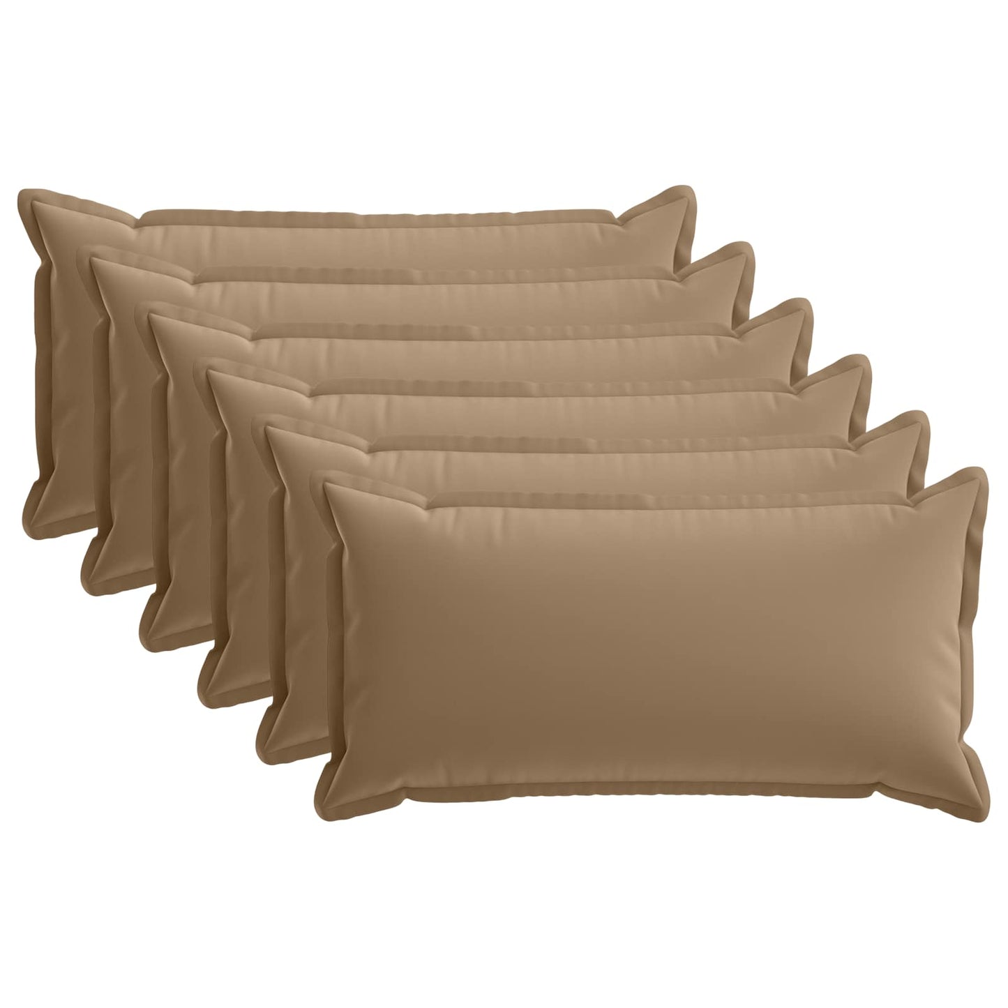 Cushion Cover 6 pcs HOUTEN Taupe 40 x 70 cm Polyester