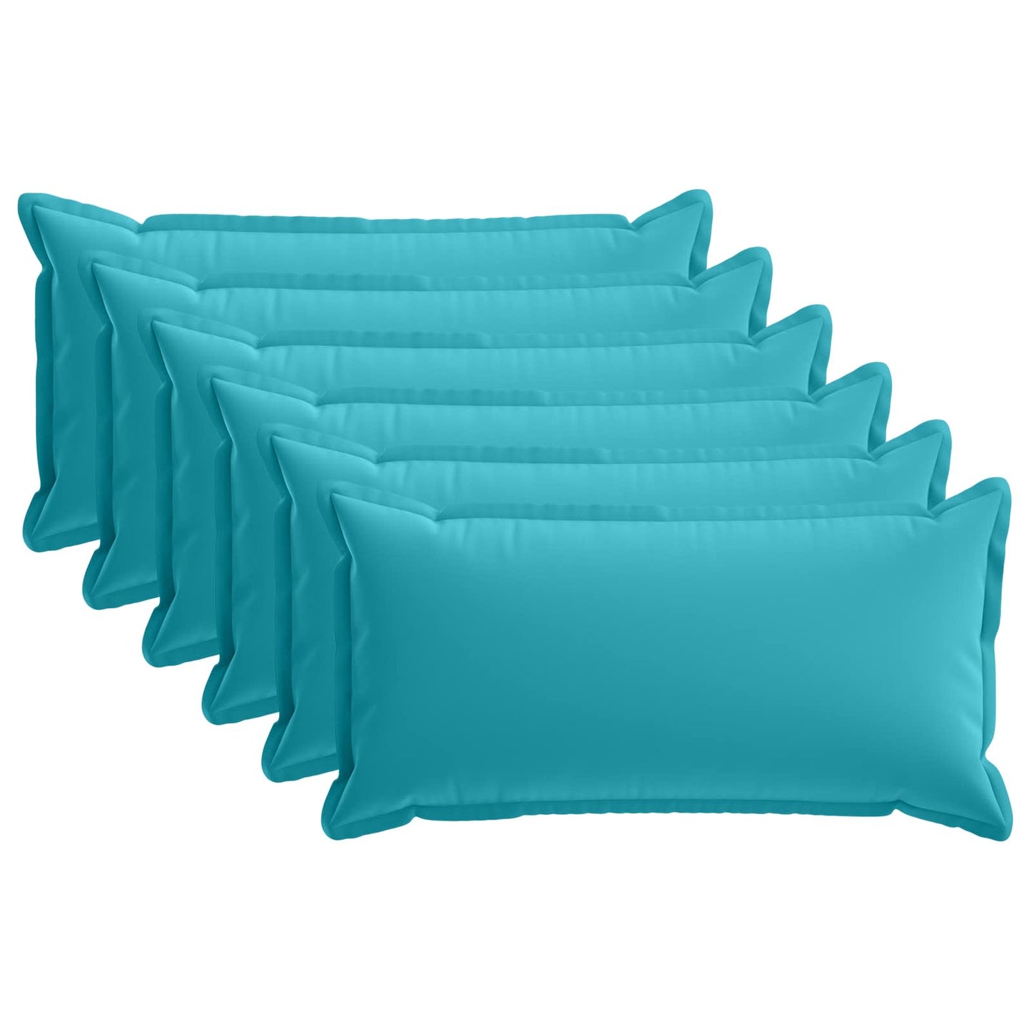 Cushion Cover 6 pcs HOUTEN Turquoise 40 x 70 cm Polyester