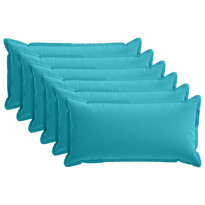 Cushion Cover 6 pcs HOUTEN Turquoise 40 x 70 cm Polyester