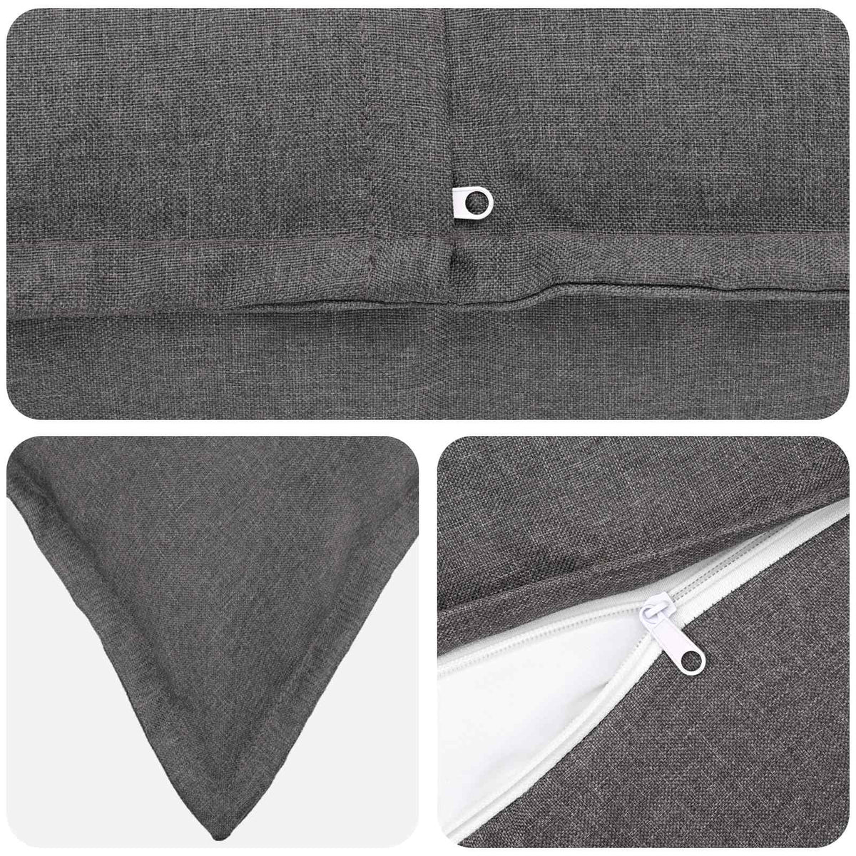 Cushion Cover 6 pcs HOUTEN Light Grey 40 x 80 cm Faux Linen