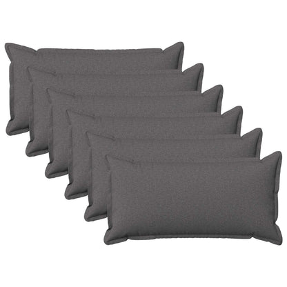Cushion Cover 6 pcs HOUTEN Light Grey 40 x 80 cm Faux Linen