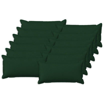 Cushion Cover 12 pcs HOUTEN Dark Green 40 x 80 cm Faux Linen