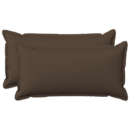 Cushion Cover 2 pcs HOUTEN Taupe 40 x 80 cm Faux Linen