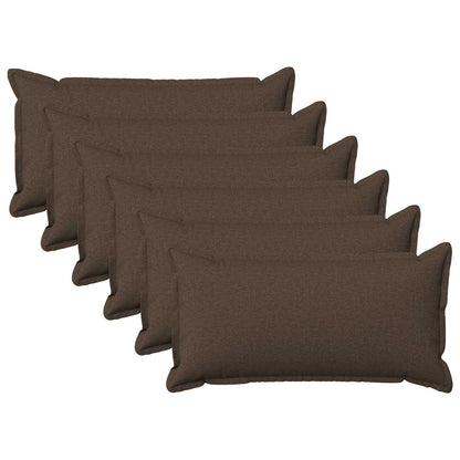 Cushion Cover 6 pcs HOUTEN Taupe 40 x 80 cm Faux Linen