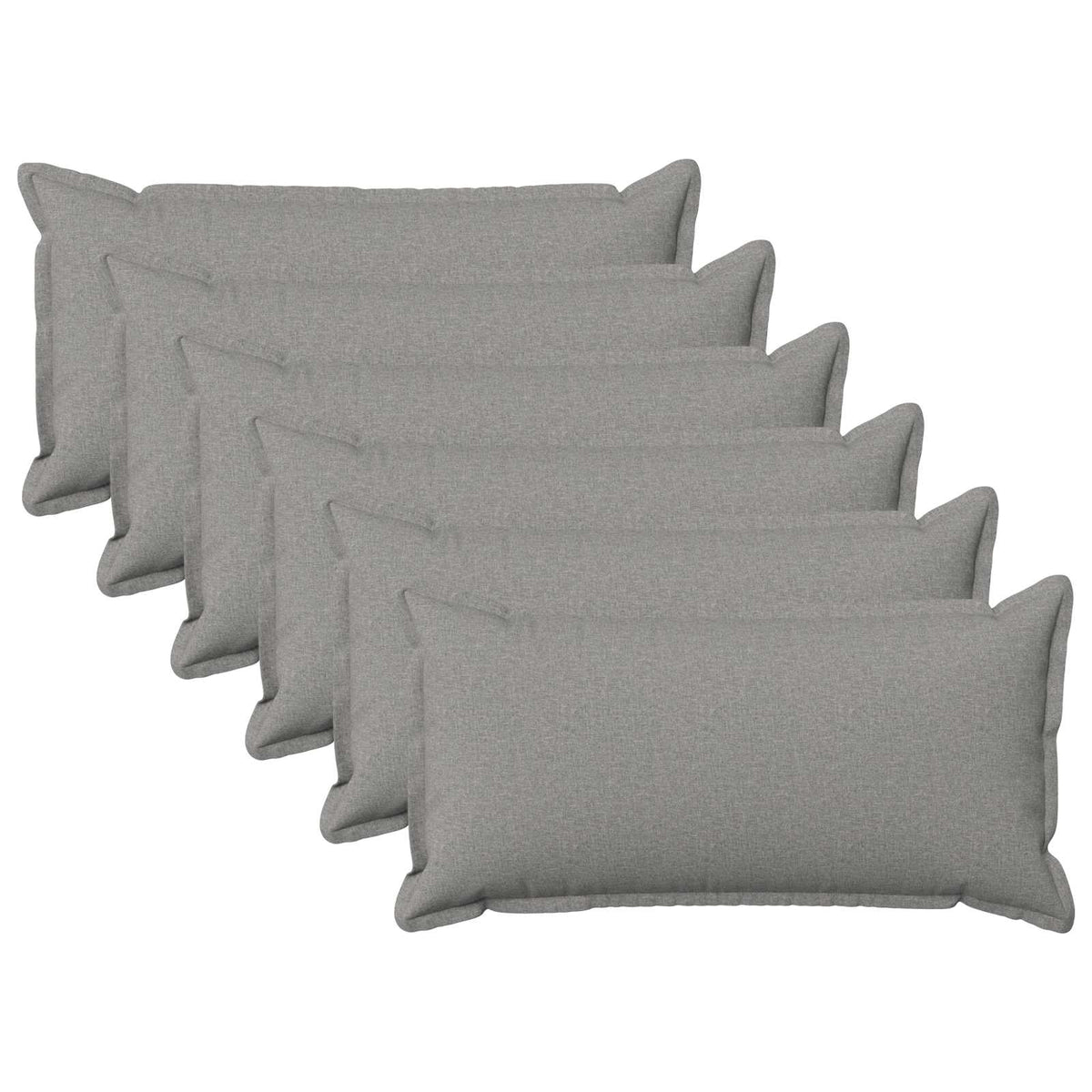 Cushion Cover 6 pcs HOUTEN Cloud Grey 40 x 80 cm Faux Linen