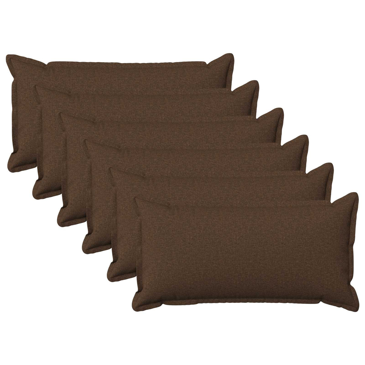 Cushion Cover 6 pcs HOUTEN Brown 40 x 80 cm Faux Linen